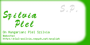 szilvia plel business card